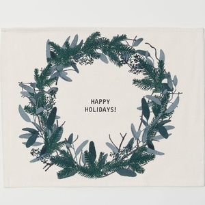 NWT ORGANIC COTTON H&M PLACEMAT HAPPY HOLIDAYS